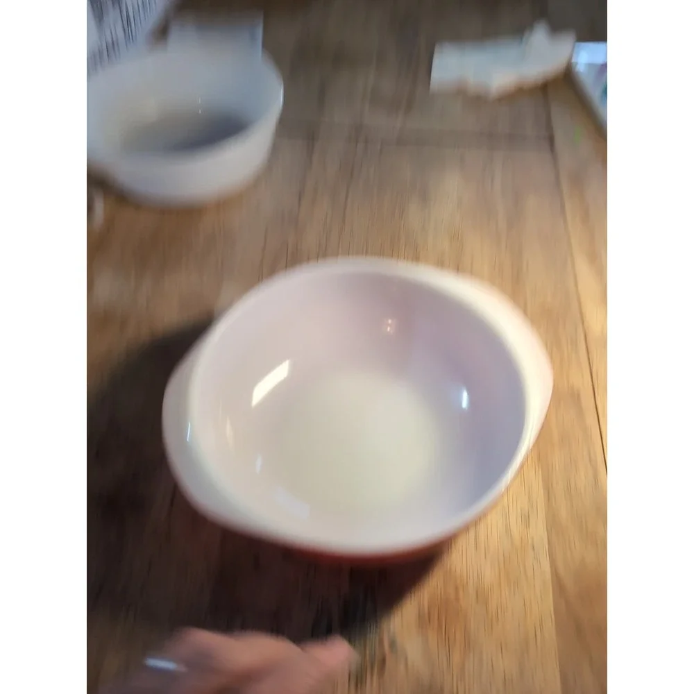 Vintage Pyrex Pink Casserole Baking Dish  Bowl 2 Qt #024 White Glasbake Bowl 2Qt